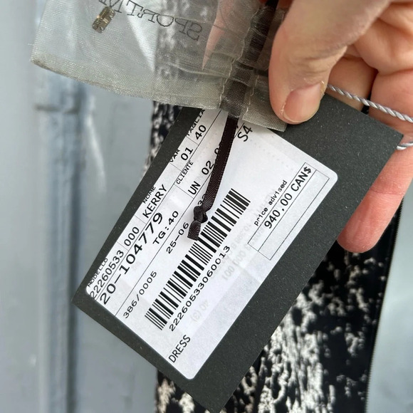 Sportmax Black & White abstract Sleeveless midi dress, BNWT, size 6 - Picture 10 of 12